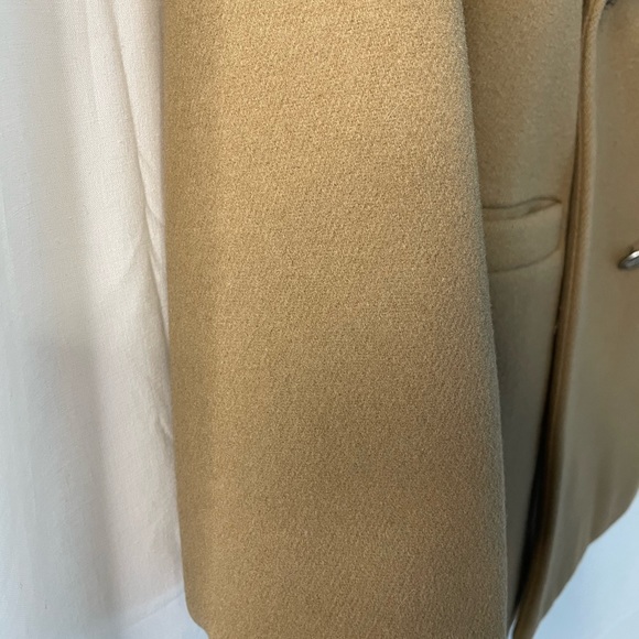 Women’s Camel Colored Double Breasted 100% Wool Coat. Light Brown/tan Sz 8 P - Picture 9 of 9